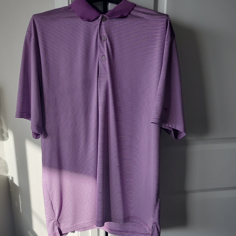Purple Striped Men's Polo Shirt